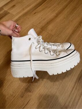 White Platform High-Top Converse